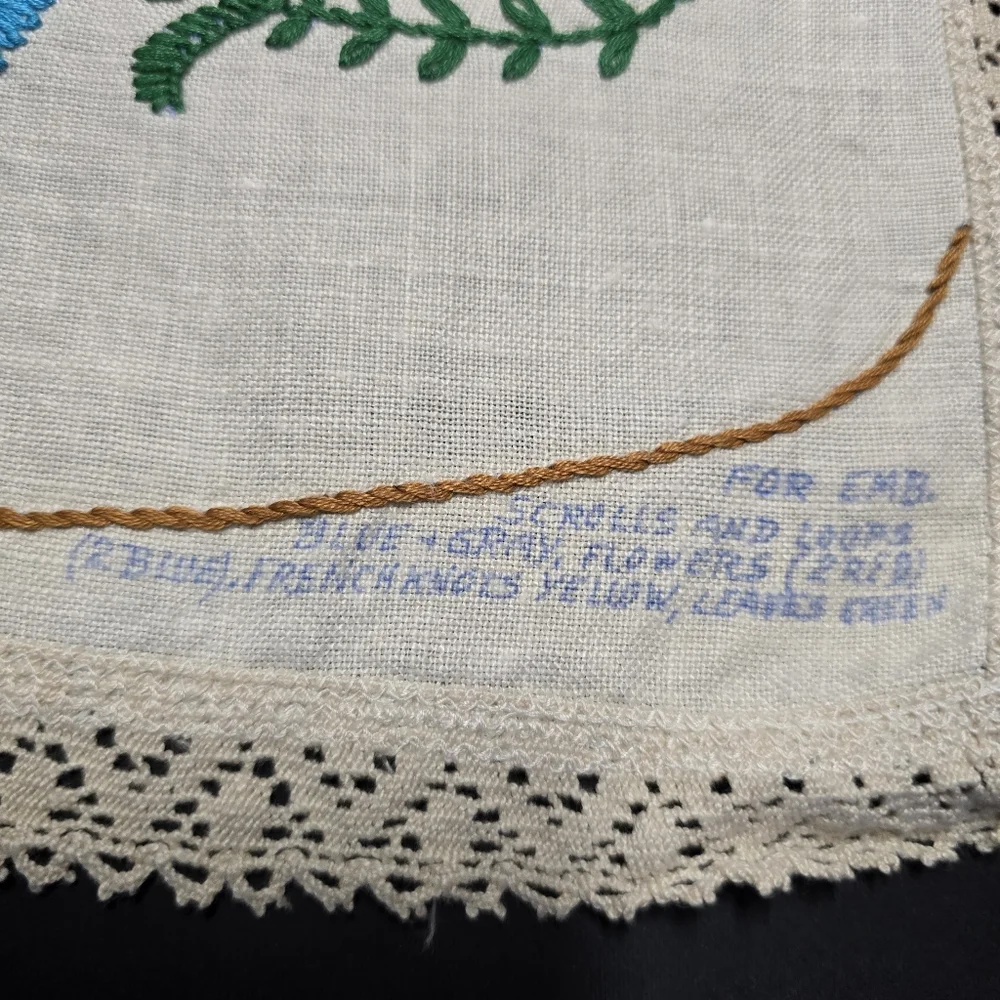 Betsy Ross Needlework NY For EMB Vintage Needlepoint Art Linen Scarf 39